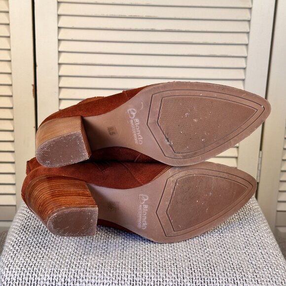 Beautiful Blondo Reese Brown Sienna Suede Waterproof Ankle Bootie Women Size 9.5 - Picture 8 of 8